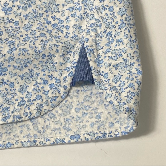 Hope & Henry Blue Floral Linen Blend Casual Button Up Shirt Boys Size Large - Picture 3 of 15